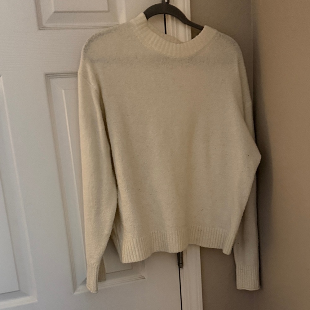 American Eagle Outfitters Cream Crew Neck Sweater
